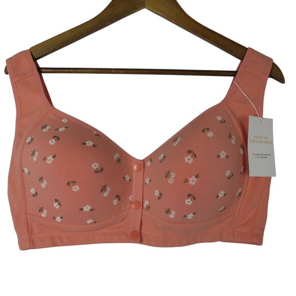 Daisy Bras Floral Plus Size 3XL Wireless Front Closure Comfort Feminine NWT - Picture 1 of 8